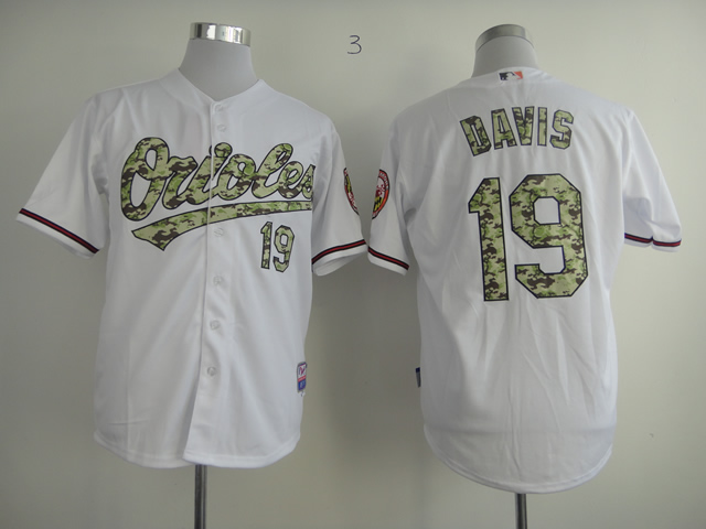 Men Baltimore Orioles #19 Davis White Camo MLB Jerseys->baltimore orioles->MLB Jersey